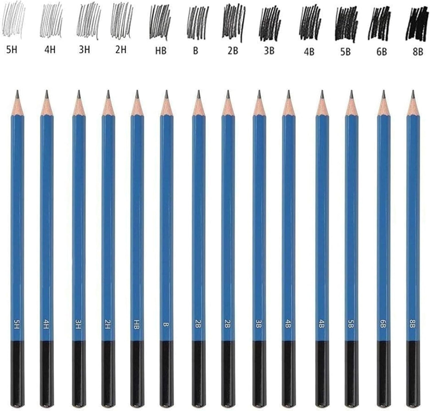 KOMLISATS 35 Pieces Pro Drawing Kit Sketching Pencils Set,Charcoal Pencils, Sketch Pencils, Charcoal Stick,Sharpener,Eraser.Art Supplies for Artists Beginner Adults Teens