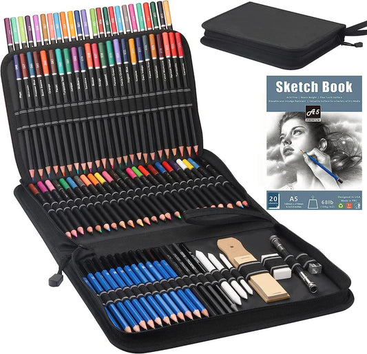 KOMLISATS Premium Drawing Pencil Set(96pcs),including 72 Colored Pencils