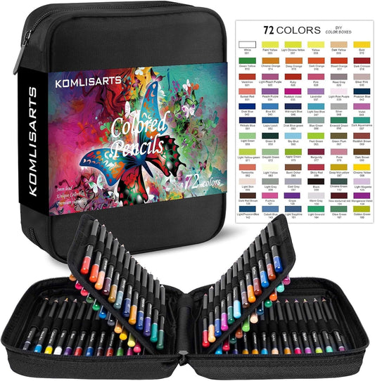 72Color Colored Pencils Set, Eraser, and Sharpener - Perfect for Drawing and Coloring - Soft Oil-Based Cores Ideal for Adults, and Beginners