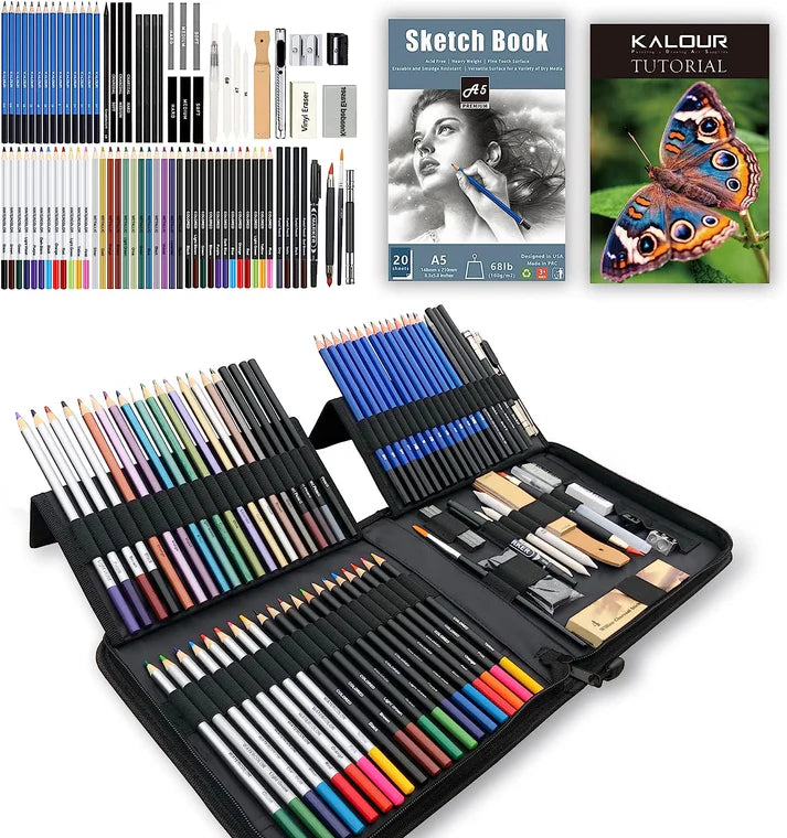 KOMLISATS 82 Pack Drawing Sketching Pencils Kit, Premium Sketch Art Supplies for Artists