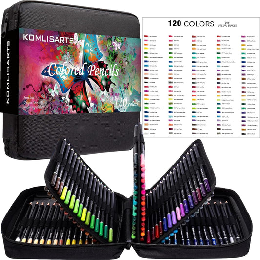 120Color Colored Pencils Set, Eraser, and Sharpener - Perfect for Drawing and Coloring - Soft Oil-Based Cores Ideal for Adults, and Beginners